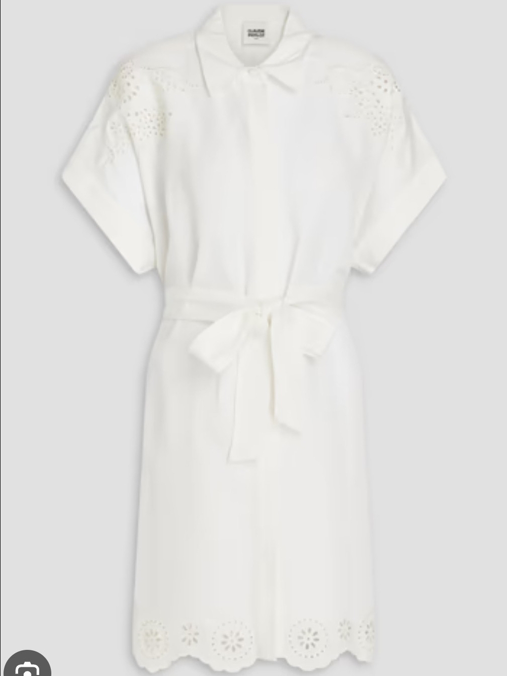 Claudie Pierlot White Eyelet Tie-Waist Shirt